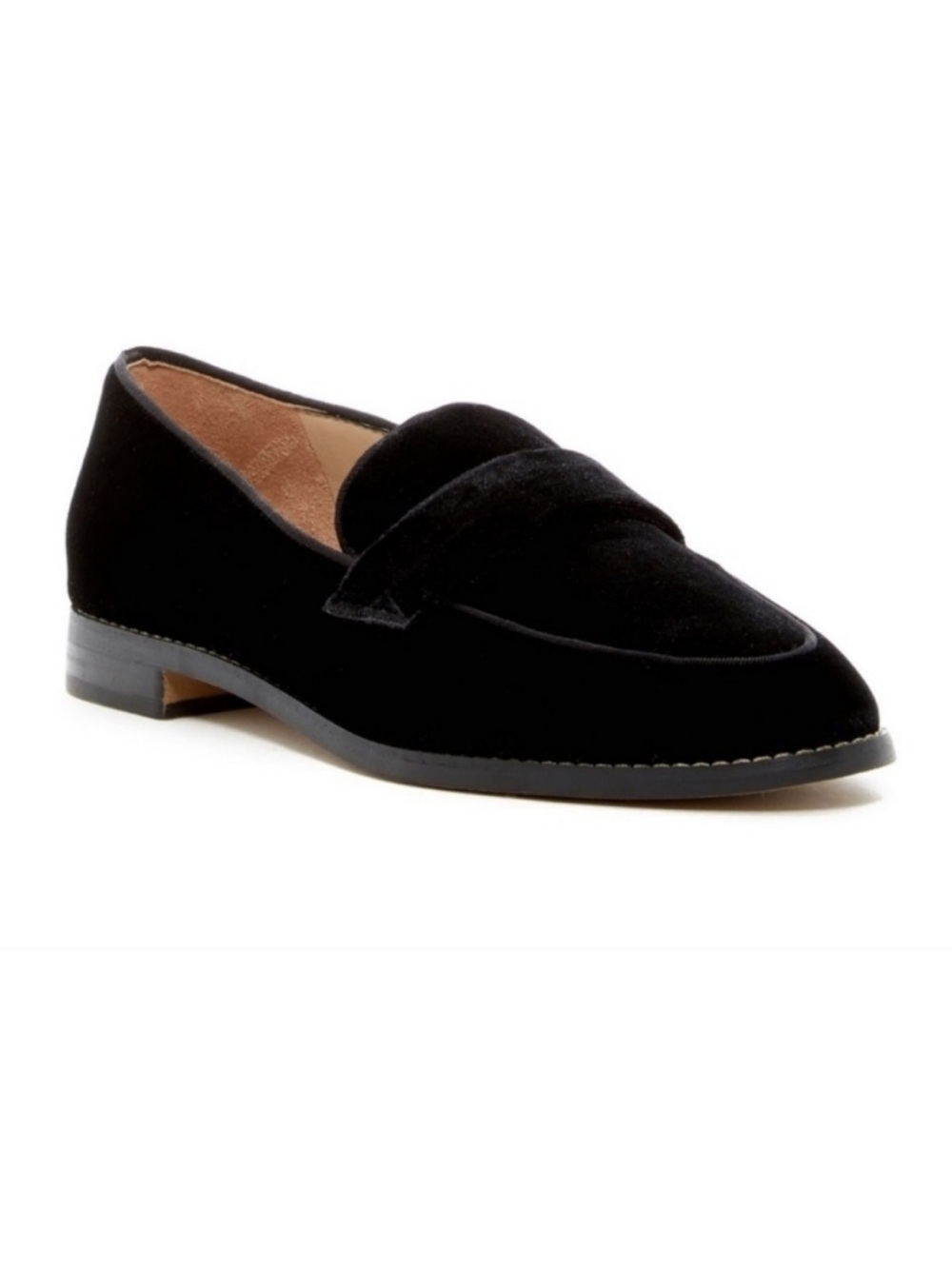 Franco Sarto Black Velvet Loafers Size 8.5